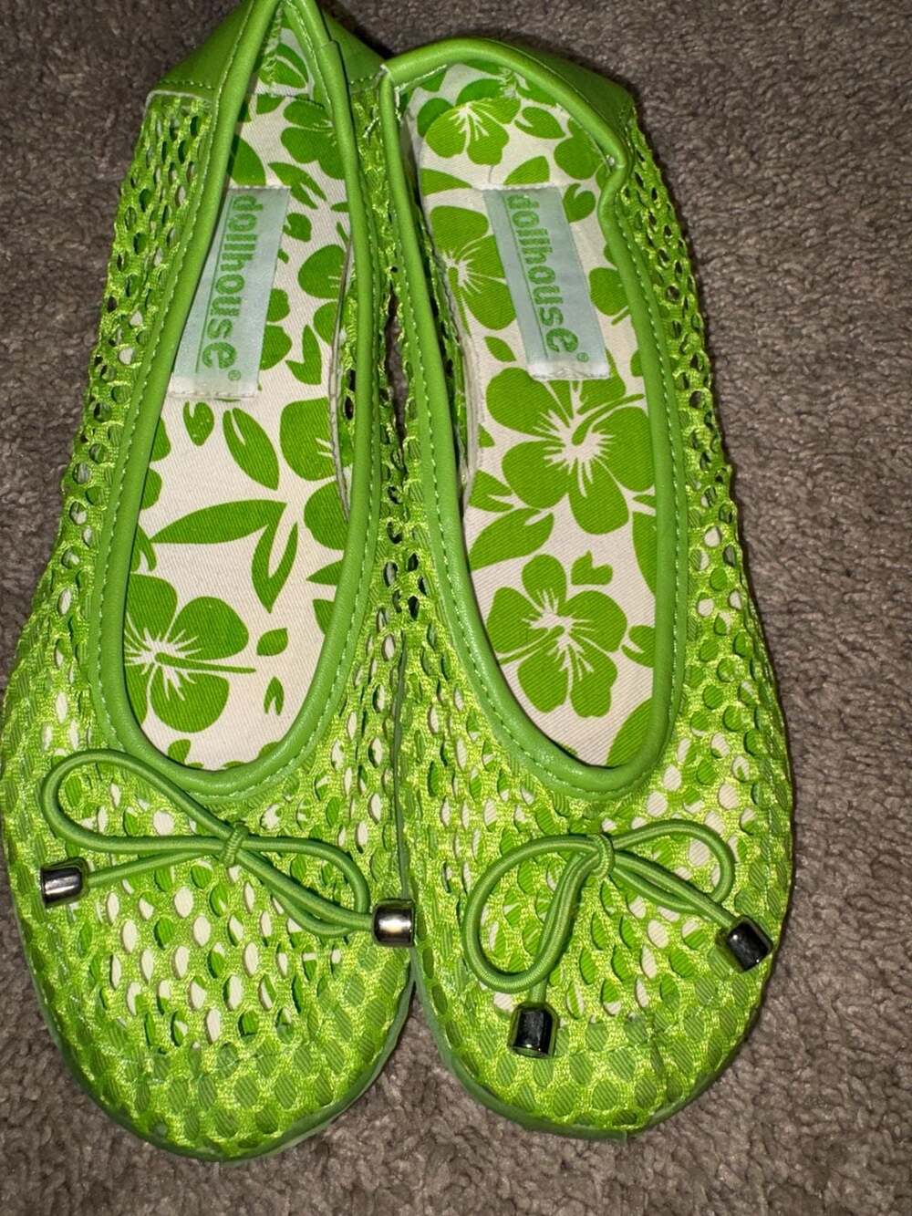 Dollhouse Lime Green Mesh Ballet Flats Size 6